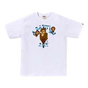 BAPE ABC Camo College Milo Tee White × Blue Men’s Size Medium NWT/NEW!!